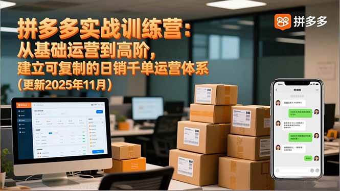 （16700期）拼多多实战训练营：从基础运营到高阶，建立可复制的日销千单运营体系（更新11月）-网亿资源平台