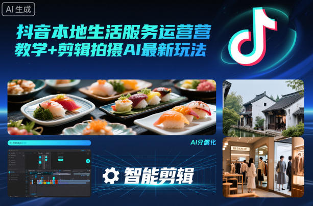 抖音本地生活服务运营教学+剪辑拍摄AI最新玩法-邪修侠 - 演示