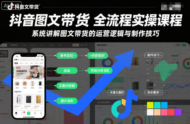抖音图文带货全流程实操课程,系统讲解图文带货的运营逻辑与制作技巧 抖音图文带货全流程实操课程,系统讲解图文带货的运营逻辑与制作技巧