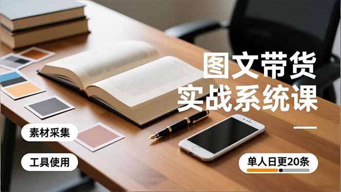 图文带货实战系统课,工具使用、素材采集、防同质化,单人日更20条月入3w+-邪修侠 - 演示