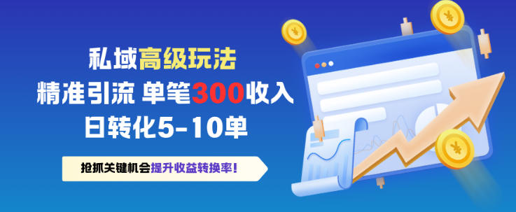 私域高级玩法，精准引流，单笔3张收益，日转化5-10单-网亿资源平台