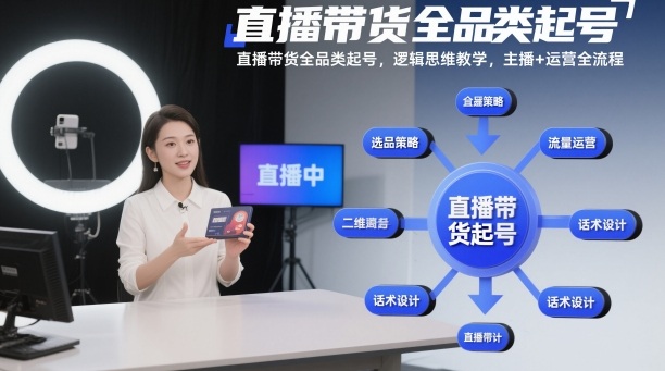 直播带货全品类起号，逻辑思维教学，主播+运营全流程-邪修侠 - 演示