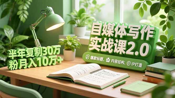 （16734期）自媒体写作实战课2.0，爆款标题、内容结构、IP打造，半年复制30万粉月入10万+-网亿资源平台