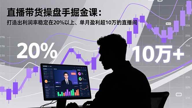 （16727期）直播带货操盘手掘金课：打造出利润率稳定在20%以上、单月盈利超10万的直播间-网亿资源平台