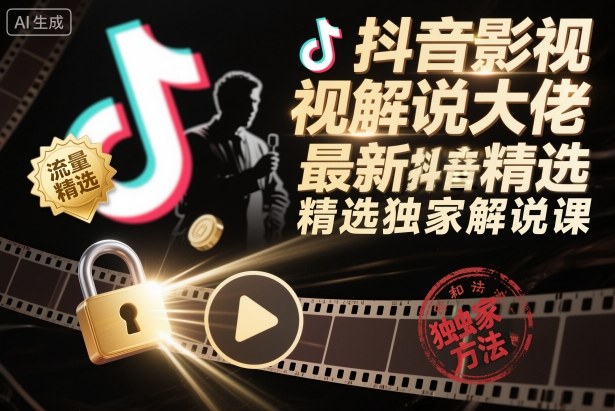 抖音影视解说大佬最新抖音进精选和独家方法，精选独家解说课（更新11月）-邪修侠