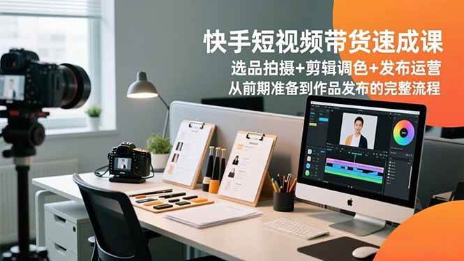 （16752期）快手短视频带货速成课，选品拍摄+剪辑调色+发布运营，从前期准备到作品发布的完整流程-网亿资源平台