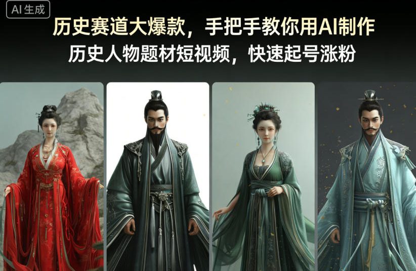 历史赛道大爆款，手把手教你用AI制作历史人物题材短视频，快速起号涨粉-邪修侠 - 演示