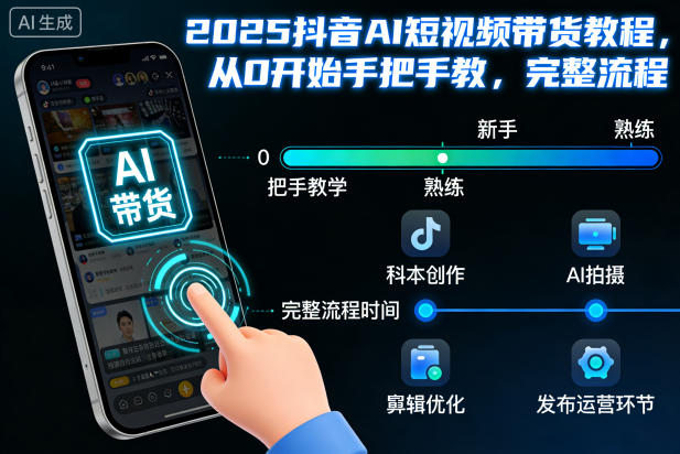 2025抖音AI短视频带货教程，从0开始手把手教，完整流程-网亿资源平台