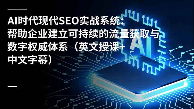 （16760期）AI时代现代SEO实战系统：帮助企业建立可持续的流量获取与数字权威体系（英文授课+中文字幕）-网亿资源平台