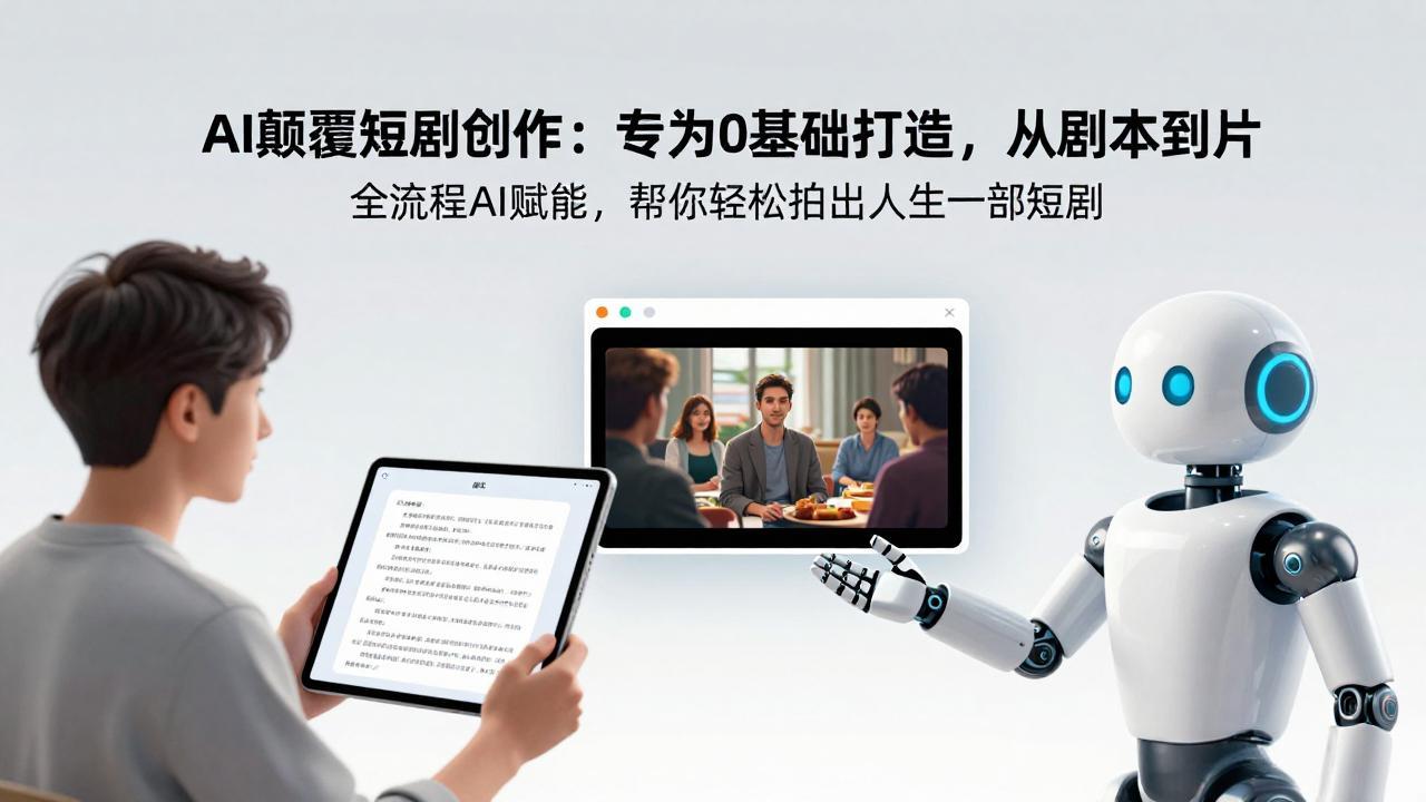 AI颠覆短剧创作：专为0基础打造，从剧本到成片全流程AI赋能，帮你轻松拍出人生第一部短剧-小白项目网