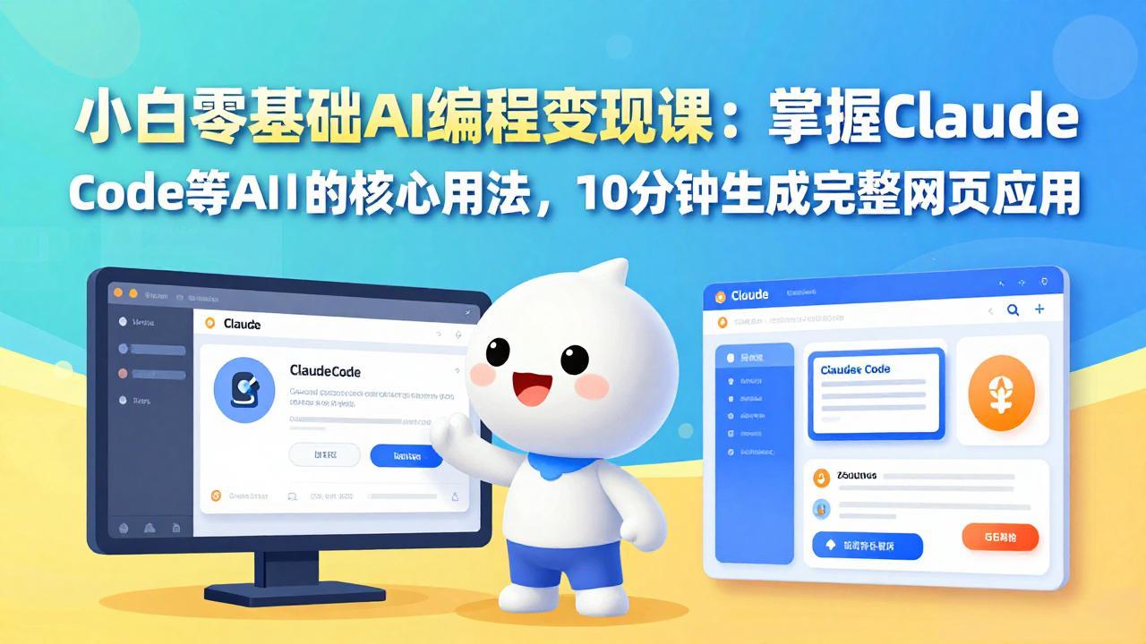 小白零基础AI编程变现课：掌握Claude Code等AI工具的核心用法，10分钟生成完整网页应用-怪兽网创俱乐部