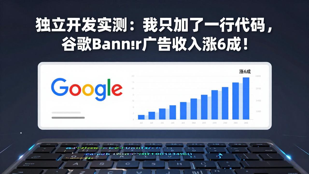 付费文章：独立开发实测：我只加了一行代码，谷歌Banner广告收入涨6成！-小白项目网