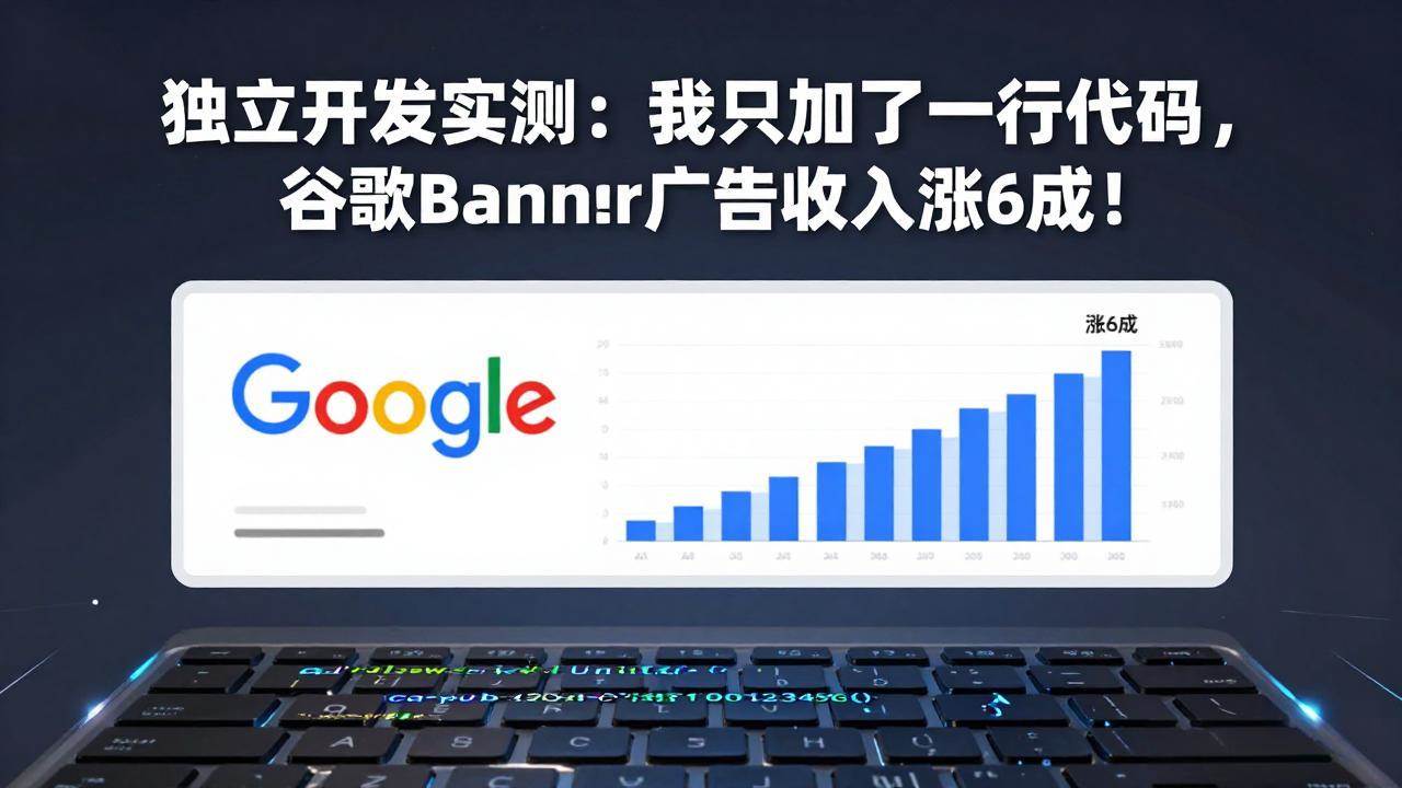 （17574期）付费文章：独立开发实测：我只加了一行代码，谷歌Banner广告收入涨6成！-网亿资源平台