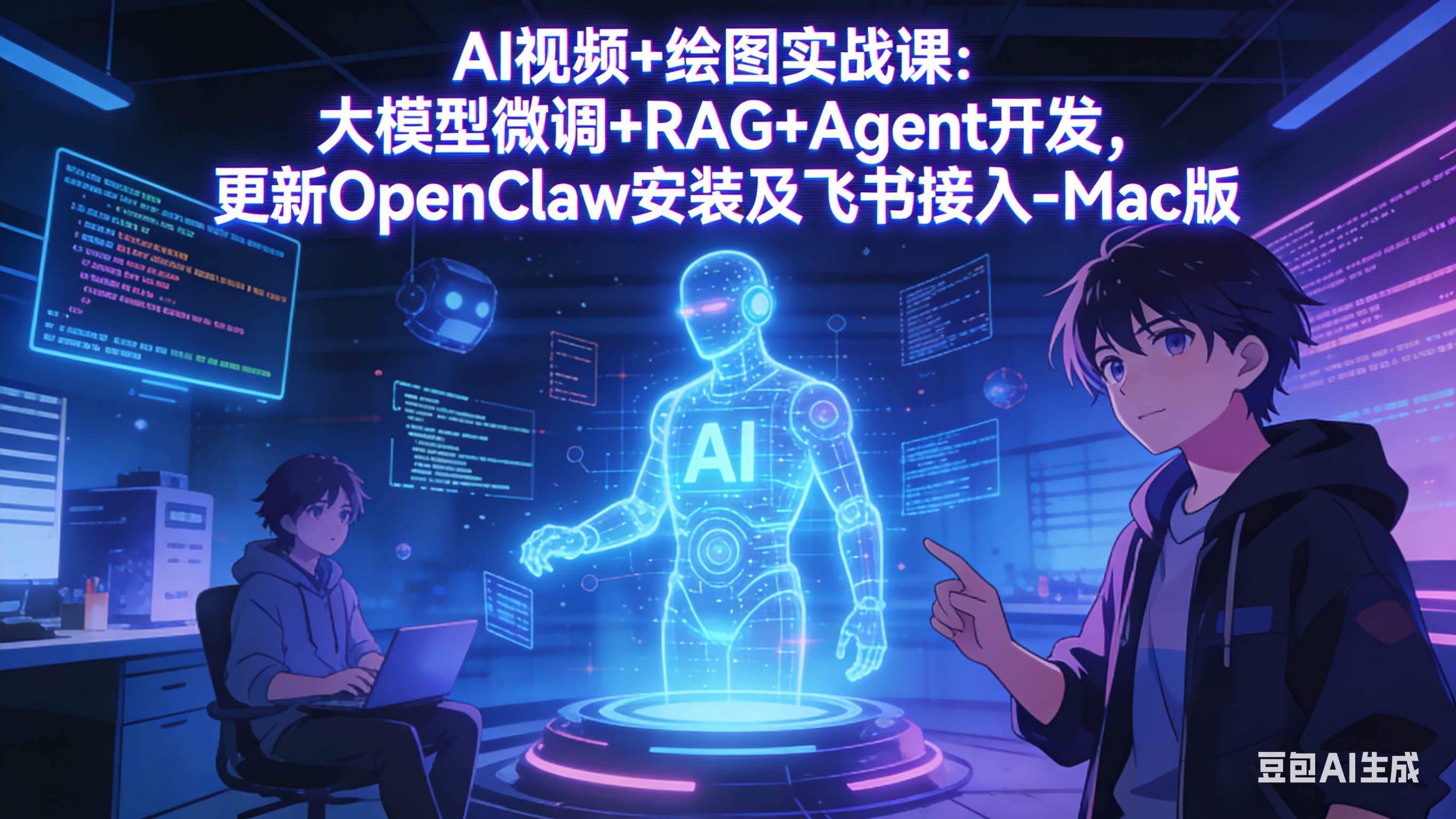 （17594期）AI视频+绘图实战课：大模型微调+RAG+Agent开发，更新OpenClaw安装及飞书接入-Mac版-皓哥创业笔记
