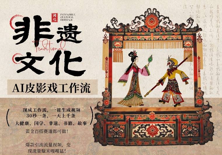 AI一键生成民俗文化非遗皮影戏视频，一刀不剪无需剪辑，30S一条，一天上百条，流量财富嘎嘎猛-副业资源网