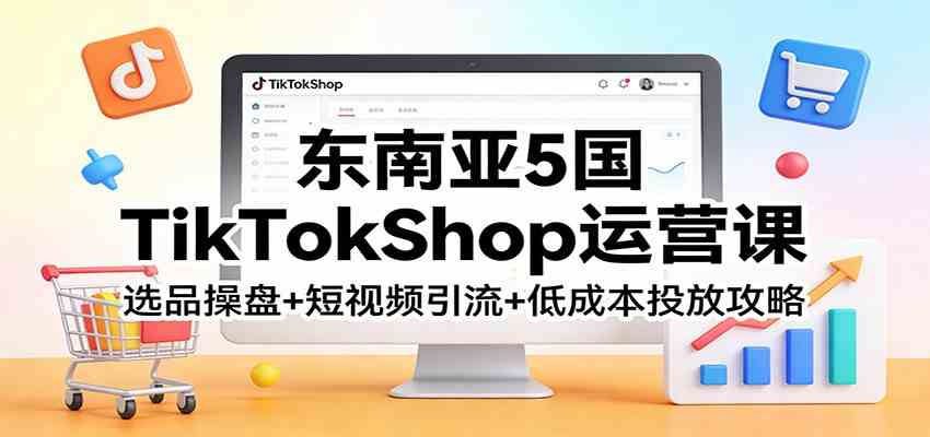 东南亚5国TikTokShop运营课：选品操盘+短视频引流+低成本投放攻略-副业资源网