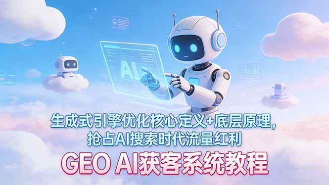 （17604期）GEO AI获客系统教程：生成式引擎优化核心定义+底层原理，抢占AI搜索时代流量红利-副业资源网