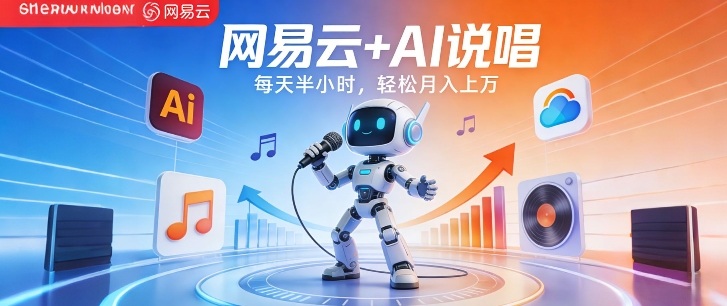 网易云+AI说唱，每天半小时，AI内容创作+流量变现，轻松月入1W-怪兽网创俱乐部