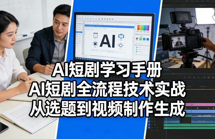 AI短剧学习手册，AI短剧全流程技术实战，从选题到视频制作生成-小白项目网