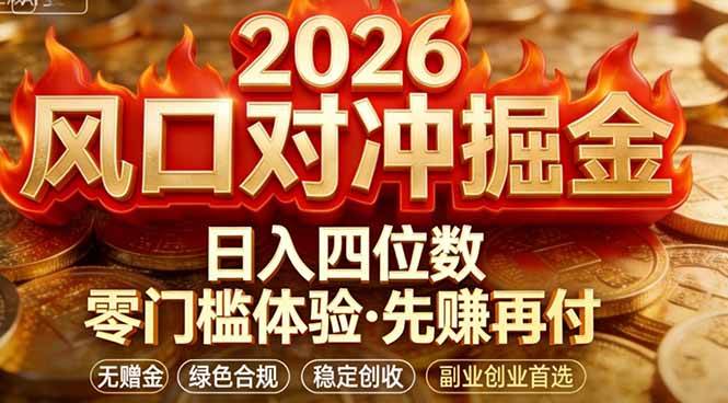 （17631期）2026美金对冲套利，无赠金对冲策略保驾护航，低门槛易上手实操。单人单日收益2000+-优优云网创