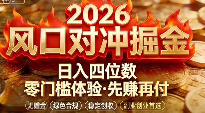 2026美金对冲套利，无赠金对冲策略保驾护航，低门槛易上手实操。单人单日收益2000+-副业资源网