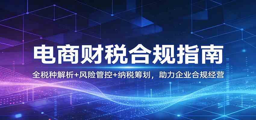 电商财税合规指南：全税种解析+风险管控+纳税筹划，助力企业合规经营-小白项目网