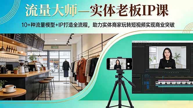 (17638期)流量大师—实体老板IP课:10+种流量模型+IP打造全流程,助力实体商家玩转短视频实现商业突破-副业资源网