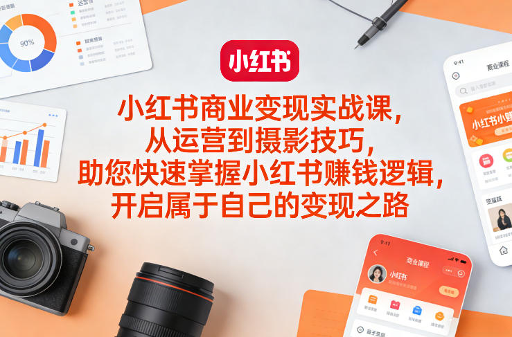 小红书商业变现实战课，从运营到摄影技巧，助您快速掌握小红书賺钱逻辑，开启属于自己的变现之路-黑猫博客