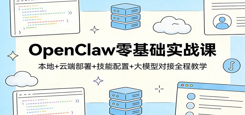 OpenClaw零基础实战课：本地+云端部署+技能配置+大模型对接全程教学-小白项目网