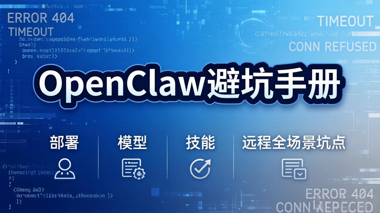 OpenClaw避坑手册：部署+模型+技能+远程全场景坑点，一次性给你说全，少走弯路-怪兽网创俱乐部