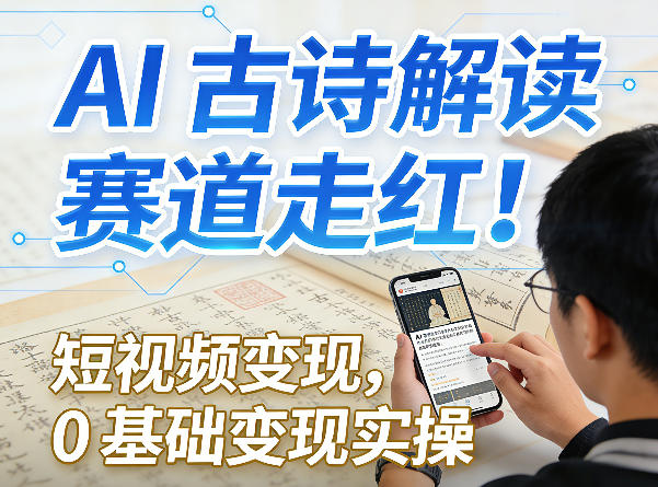 AI古诗解读赛道走红!短视频变现,0基础变现实操-邪修侠 - 演示
