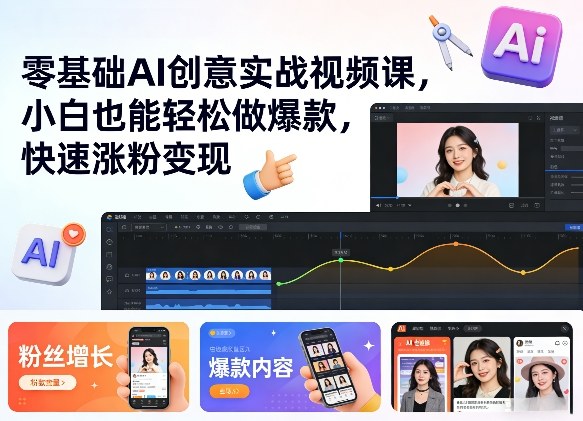 零基础AI创意实战视频课，小白也能轻松做爆款，快速涨粉变现-邪修侠 - 演示