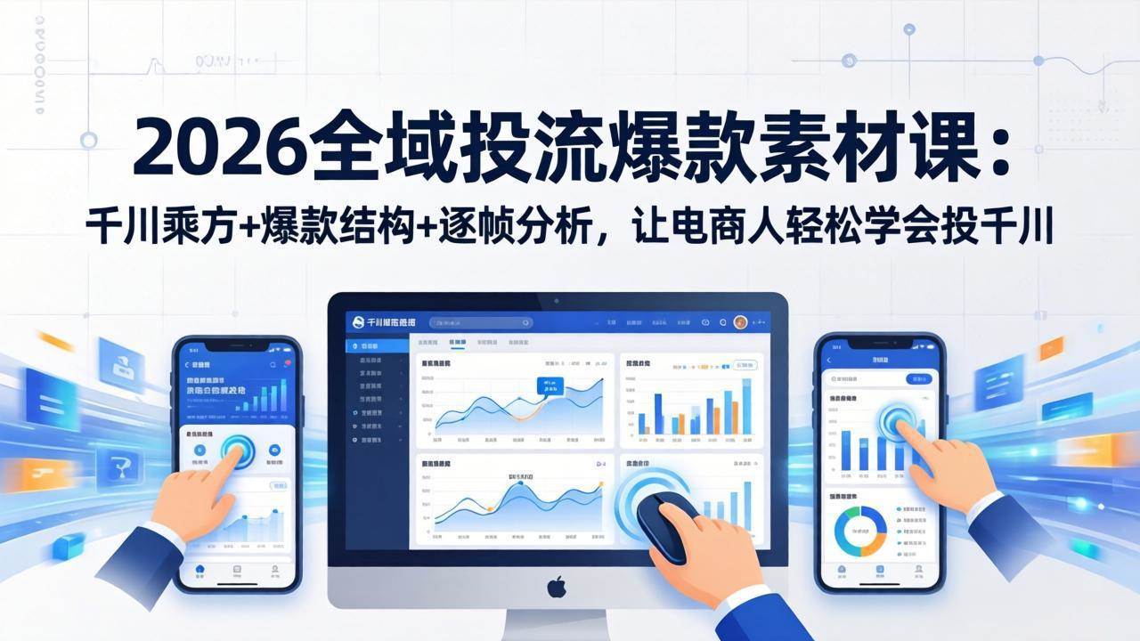 （17705期）2026全域投流爆款素材课：千川乘方+爆款结构+逐帧分析，让电商人轻松学会投千川-副业资源网