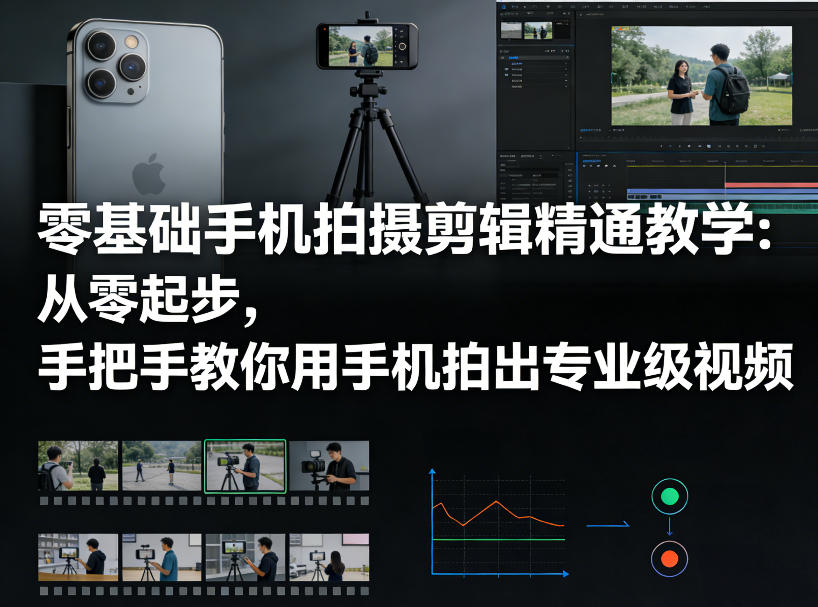 零基础手机拍摄剪辑精通教学：从零起步，手把手教你用手机拍出专业级视频-副业资源网