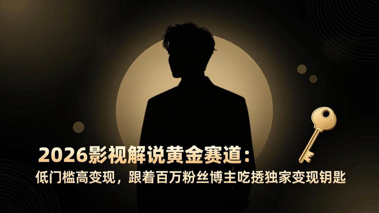 （17721期）2026影视解说黄金赛道：低门槛高变现，跟着百万粉丝博主吃透独家变现钥匙-小白项目网