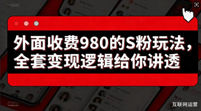 外面收费980的S粉玩法，全套变现逻辑给你讲透-小白项目网