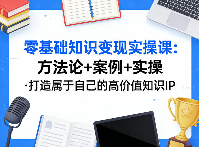 零基础知识变现实操课，方法论+案例+实操，打造属于自己的高价值知识IP-怪兽网创俱乐部