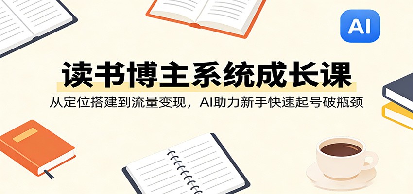 读书博主系统成长课：从定位搭建到流量变现，AI助力新手快速起号破瓶颈-享梦库