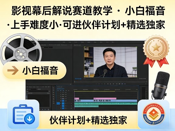 某大佬的影视幕后解说赛道教学，小白福音，上手难度小，可进伙伴计划+精选独家-皓哥创业笔记