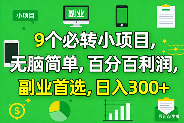 （17765期）10个必赚小项目，百分百有利润，无脑简单，副业首选，日入300+-小白项目网