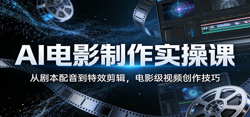 AI电影制作实操课：从剧本配音到特效剪辑，电影级视频创作技巧-皓哥创业笔记