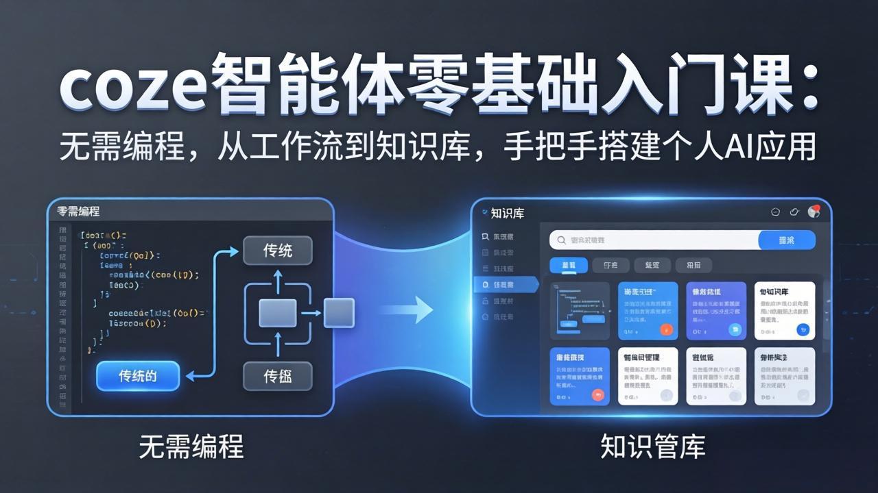 coze智能体零基础入门课：无需编程，从工作流到知识库，手把手搭建个人AI应用-小白项目网