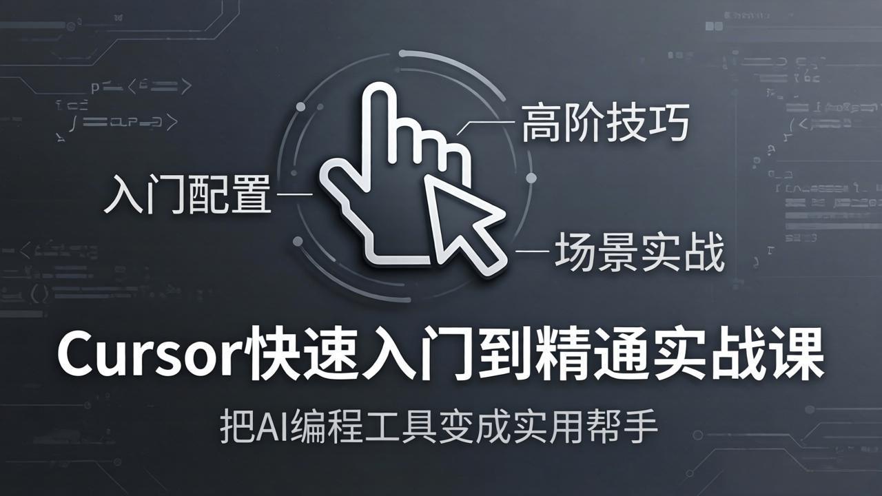 Cursor快速入门到精通实战课：入门配置+高阶技巧+场景实战，把AI编程工具变成实用帮手-小白项目网