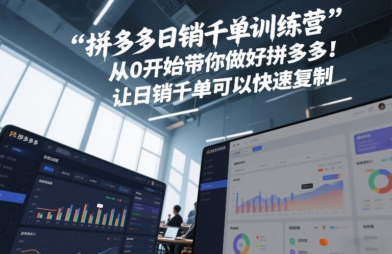 拼多多日销千单训练营，从0开始带你做好拼多多，让日销千单可以快速复制(更新26年3月)-皓哥创业笔记