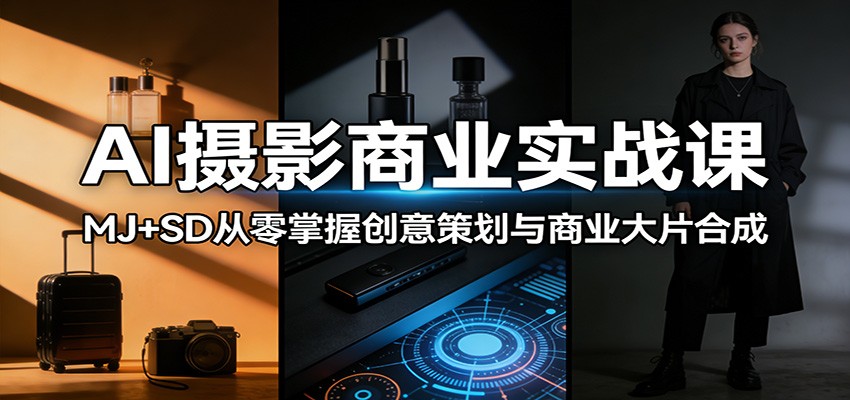AI摄影商业实战课：MJ+SD从零掌握创意策划与商业大片合成-极栈网络
