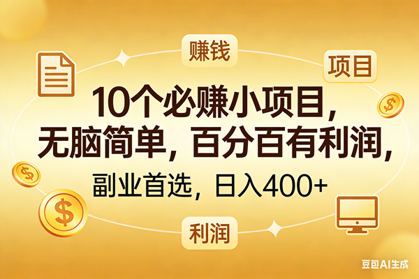 (17812期)10个必赚的小项目,百分百有利润,无脑简单,副业首选,日入400+-皓哥创业笔记