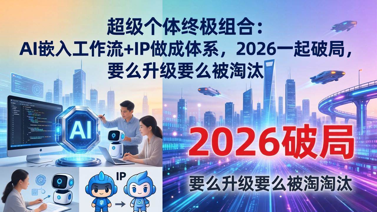 (17808期)超级个体终极组合-更新:AI嵌入工作流+IP做成体系,2026一起破局,要么升级要么被淘汰-皓哥创业笔记