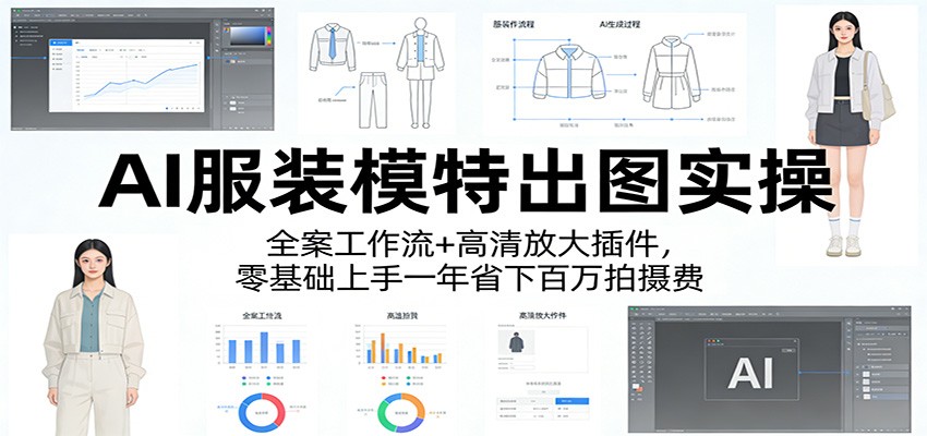 AI服装模特出图实操：全案工作流+ 高清放大插件，零基础上手一年省下百万拍摄费-极栈网络