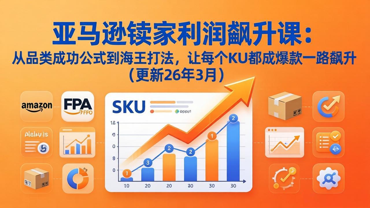 亚马逊卖家利润飙升课：从品类成功公式到海王打法，让每个SKU都成爆款一路飙升(更新26年3月-8楼易