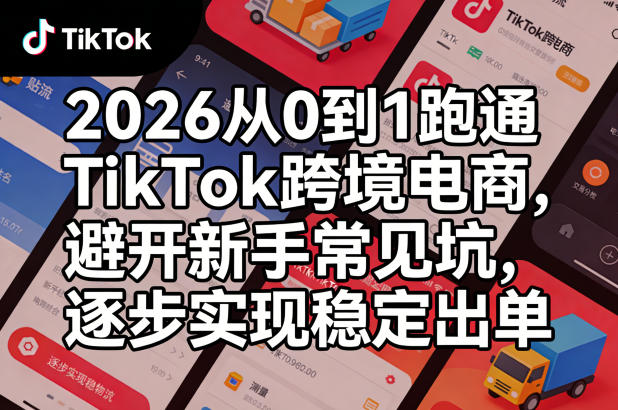 2026从0到1跑通TikTok跨境电商，避开新手常见坑，逐步实现稳定出单-凡人轻创